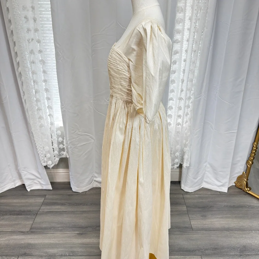 BHLDN Sachin & Babi Emile Ruched Gown Wedding Cream Bone Dress 8 - Picture 3 of 8